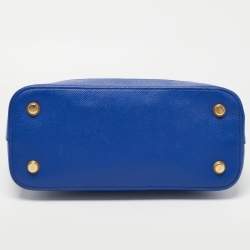 Pre Owned Balenciaga Blue Leather Small Ville Satchel