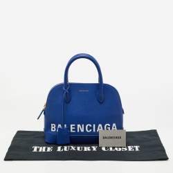 Pre Owned Balenciaga Blue Leather Small Ville Satchel