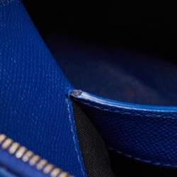 Pre Owned Balenciaga Blue Leather Small Ville Satchel