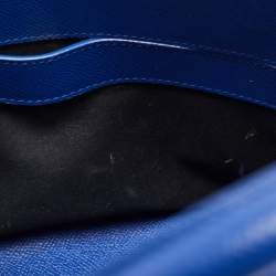 Pre Owned Balenciaga Blue Leather Small Ville Satchel