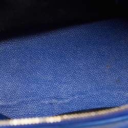 Pre Owned Balenciaga Blue Leather Small Ville Satchel
