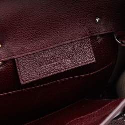Pre Owned Balenciaga Burgundy Leather Mini Paper Flap 2Way Tote
