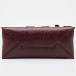 Pre Owned Balenciaga Burgundy Leather Mini Paper Flap 2Way Tote