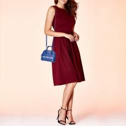 Pre Owned Balenciaga Blue Leather XXS Ville Satchel