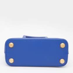 Pre Owned Balenciaga Blue Leather XXS Ville Satchel