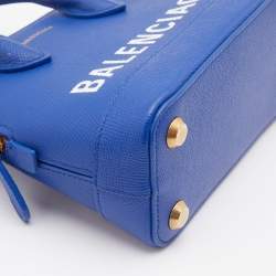 Pre Owned Balenciaga Blue Leather XXS Ville Satchel