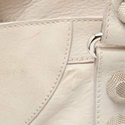 Pre Owned Balenciaga White Leather Giant 21 Silver Hardware Part-Time Tote