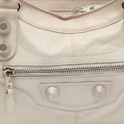 Pre Owned Balenciaga White Leather Giant 21 Silver Hardware Part-Time Tote
