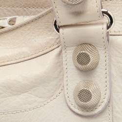 Pre Owned Balenciaga White Leather Giant 21 Silver Hardware Part-Time Tote