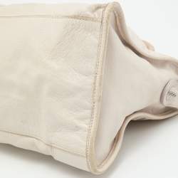 Pre Owned Balenciaga White Leather Giant 21 Silver Hardware Part-Time Tote