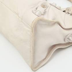 Pre Owned Balenciaga White Leather Giant 21 Silver Hardware Part-Time Tote