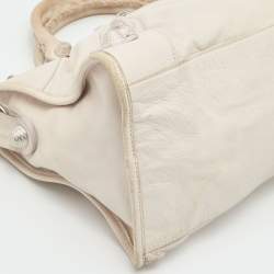 Pre Owned Balenciaga White Leather Giant 21 Silver Hardware Part-Time Tote