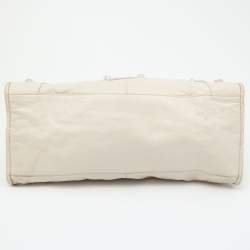 Pre Owned Balenciaga White Leather Giant 21 Silver Hardware Part-Time Tote