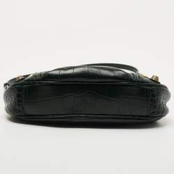 مملوكة مسبقًا Balenciaga Green Croc Embossed Leather Mini Le Cagole Shoulder Bag