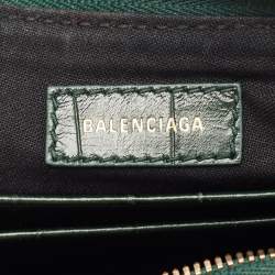 مملوكة مسبقًا Balenciaga Green Croc Embossed Leather Mini Le Cagole Shoulder Bag