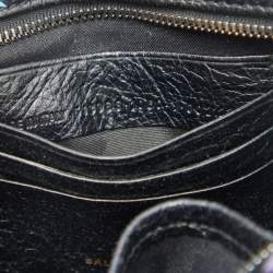 Pre Owned Balenciaga Black Graffiti Printed Leather Bazar Tote