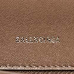 Balenciaga Beige Croc Embossed Leather Small Hourglass Box Top Handle Bag
