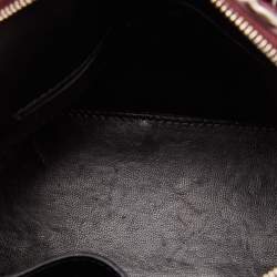 Pre Owned Balenciaga Burgundy Croc Embossed Leather Ville Satchel