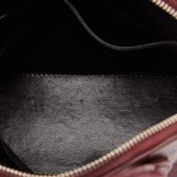 Pre Owned Balenciaga Burgundy Croc Embossed Leather Ville Satchel