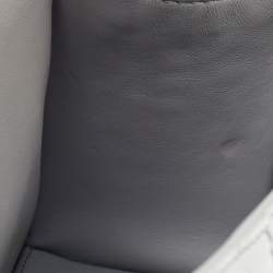 Pre Owned Balenciaga Grey Croc Embossed Leather XS Hourglass Top Handle Bag