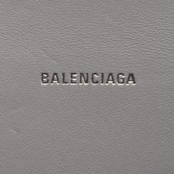 Pre Owned Balenciaga Grey Croc Embossed Leather XS Hourglass Top Handle Bag