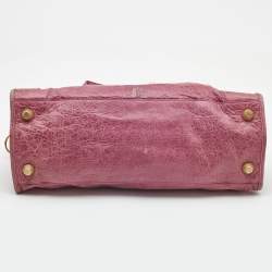 Pre Owned Balenciaga Pink Leather GGH Part Time Bag