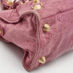 Pre Owned Balenciaga Pink Leather GGH Part Time Bag