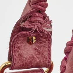 Pre Owned Balenciaga Pink Leather GGH Part Time Bag