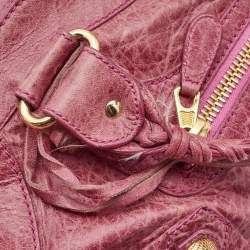Pre Owned Balenciaga Pink Leather GGH Part Time Bag