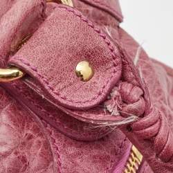Pre Owned Balenciaga Pink Leather GGH Part Time Bag