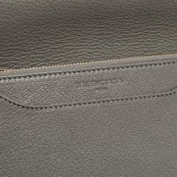 Balenciaga Grey Leather Metallic Edge City Wallet on Chain
