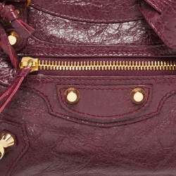 Pre Owned Balenciaga Violet Leather Mini GH Classic City Bag