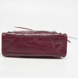 Pre Owned Balenciaga Violet Leather Mini GH Classic City Bag