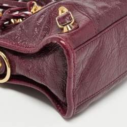 Pre Owned Balenciaga Violet Leather Mini GH Classic City Bag
