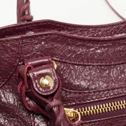 Pre Owned Balenciaga Violet Leather Mini GH Classic City Bag
