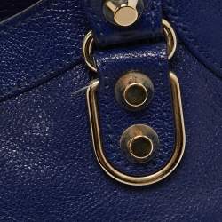 Pre Owned Balenciaga Indigo Leather Mini Classic Metallic Edge City Bag