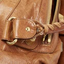 Pre Owned Balenciaga Brown Leather GGH City Bag
