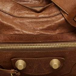 Pre Owned Balenciaga Brown Leather GGH City Bag