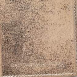 Pre Owned Balenciaga Beige/Silver Shimmer Leather Milkyway Papier Flap Wallet