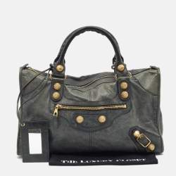Pre Owned Balenciaga Grey Leather Classic GGH Work Bag