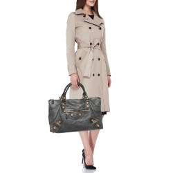 Pre Owned Balenciaga Grey Leather Classic GGH Work Bag