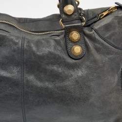 Pre Owned Balenciaga Grey Leather Classic GGH Work Bag