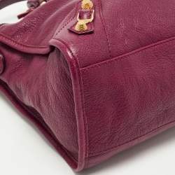 Pre Owned Balenciaga Burgundy Leather RGH Classic City Tote