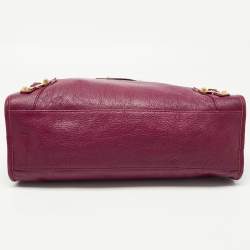 Pre Owned Balenciaga Burgundy Leather RGH Classic City Tote