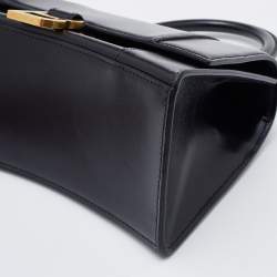 Pre Owned Balenciaga Black Leather Small Hourglass Box Top Handle Bag