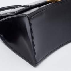 Pre Owned Balenciaga Black Leather Small Hourglass Box Top Handle Bag