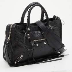 Pre Owned Balenciaga Black Leather Small Classic City RH Tote