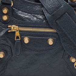 Pre Owned Balenciaga Anthracite Leather Mini RH City Tote