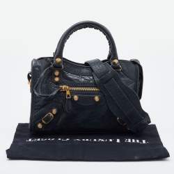 Pre Owned Balenciaga Anthracite Leather Mini RH City Tote