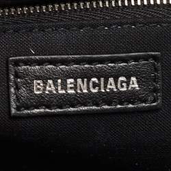 Pre Owned Balenciaga White Crocodile Embossed Leather XS Cloud Clutch Bag